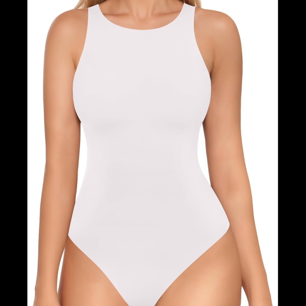 Zara Scuba White Bodysuit, Size Large